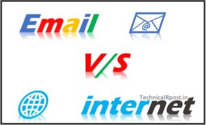 Internet and email difference in Hindi