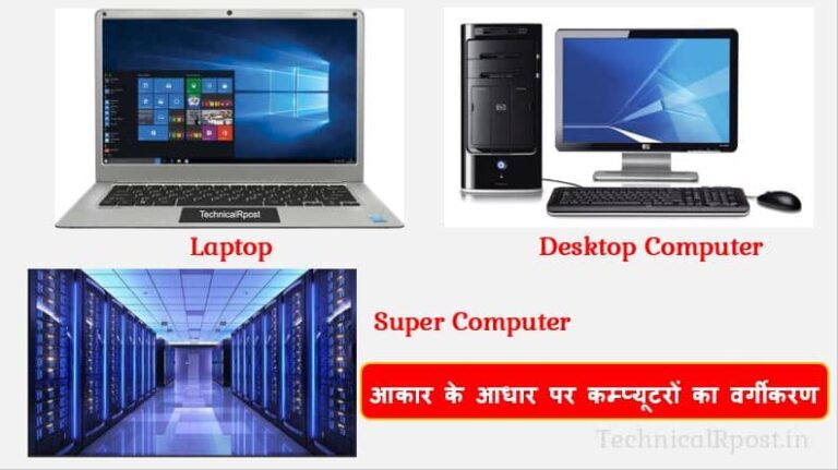 आकार के आधार पर कंप्यूटरों के प्रकार | Types of Computers based on size